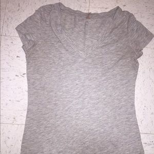 Short Sleeve Gray V neck